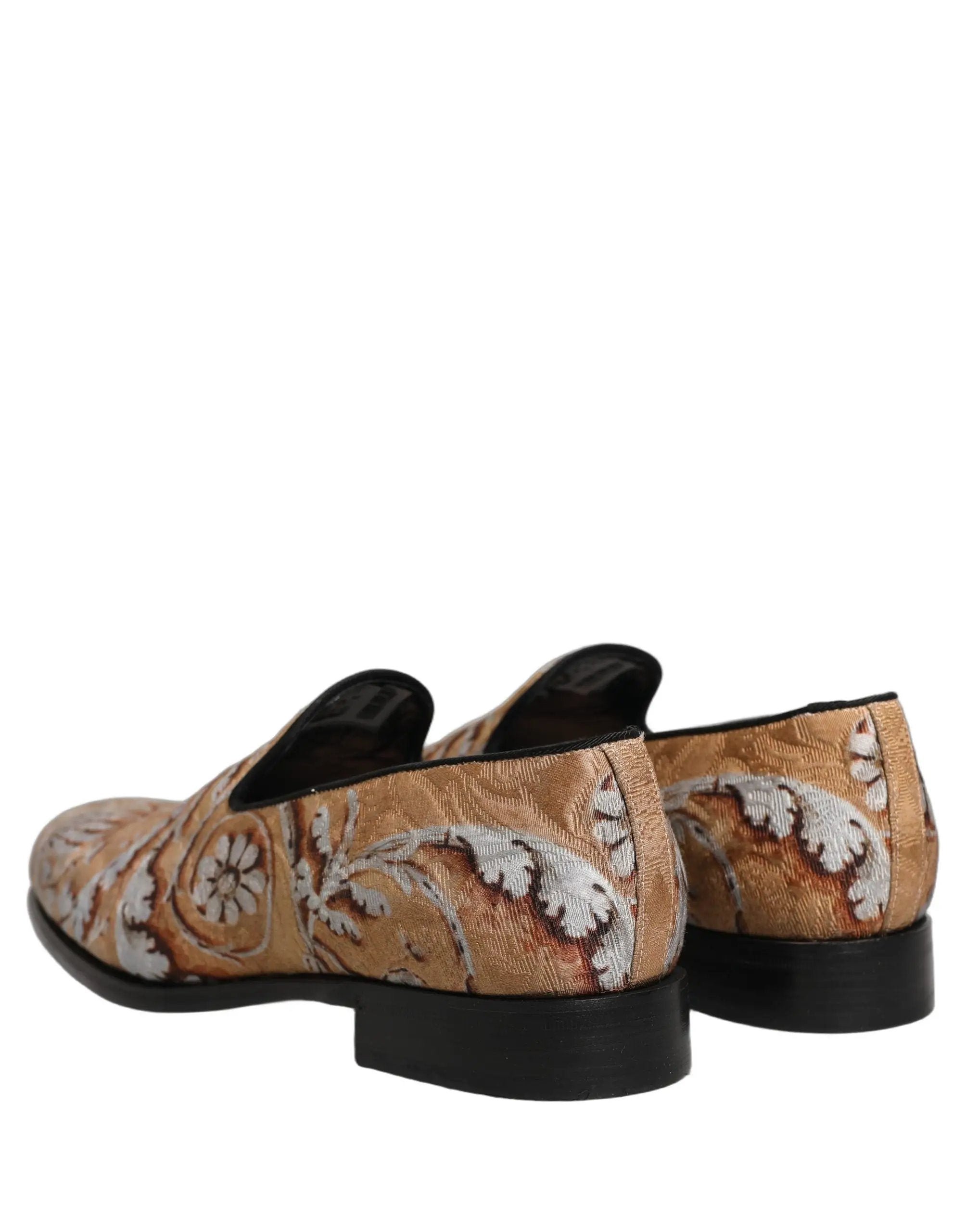 Chaussures de ville mocassins Dolce & Gabbana en brocart beige pour homme