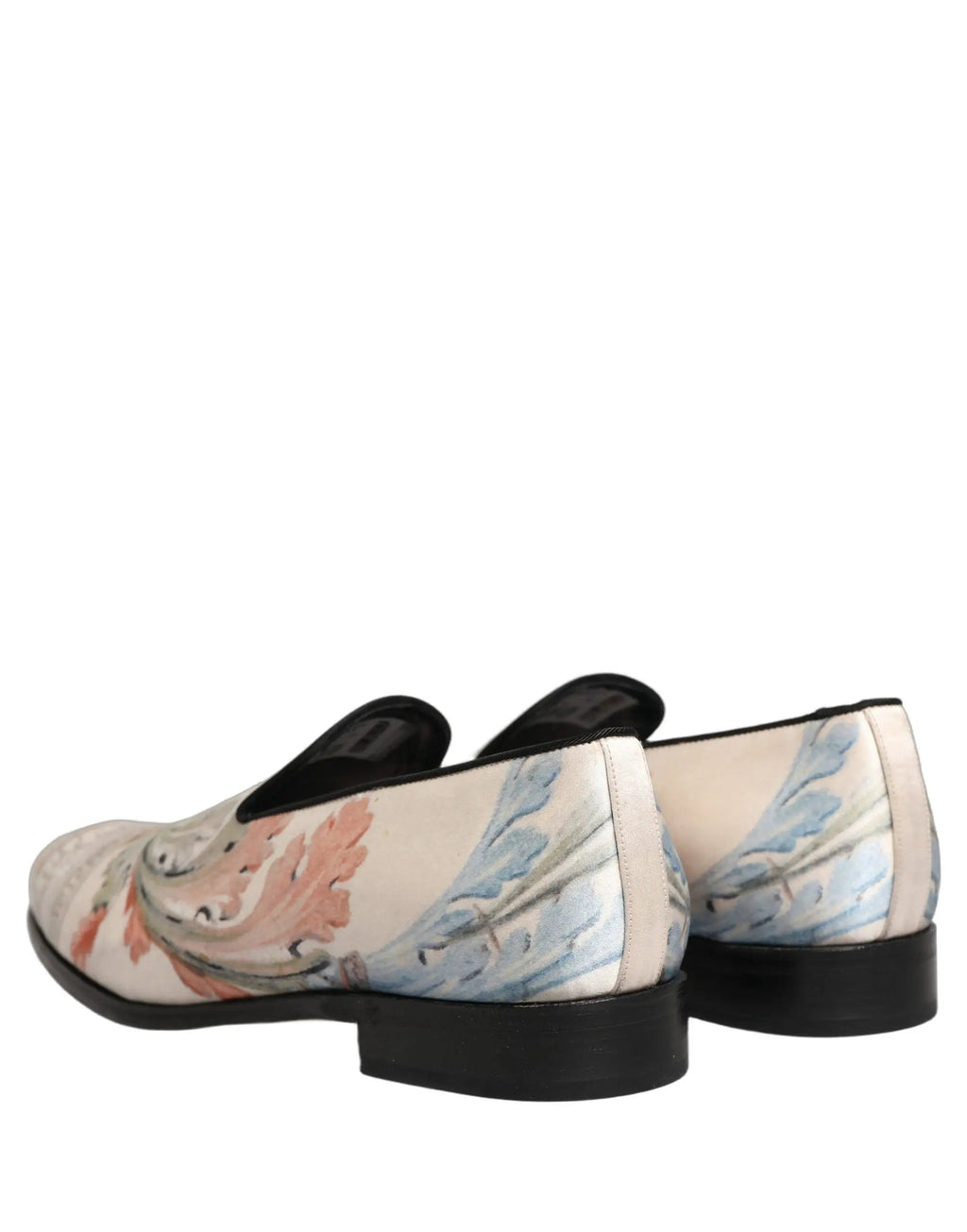 Chaussures Loafers Dolce & Gabbana Blanc Floral Vase Robe à Enfiler
