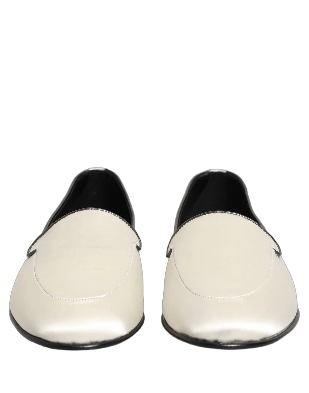 Chaussures plates à enfiler Dolce & Gabbana en satin blanc avec logo
