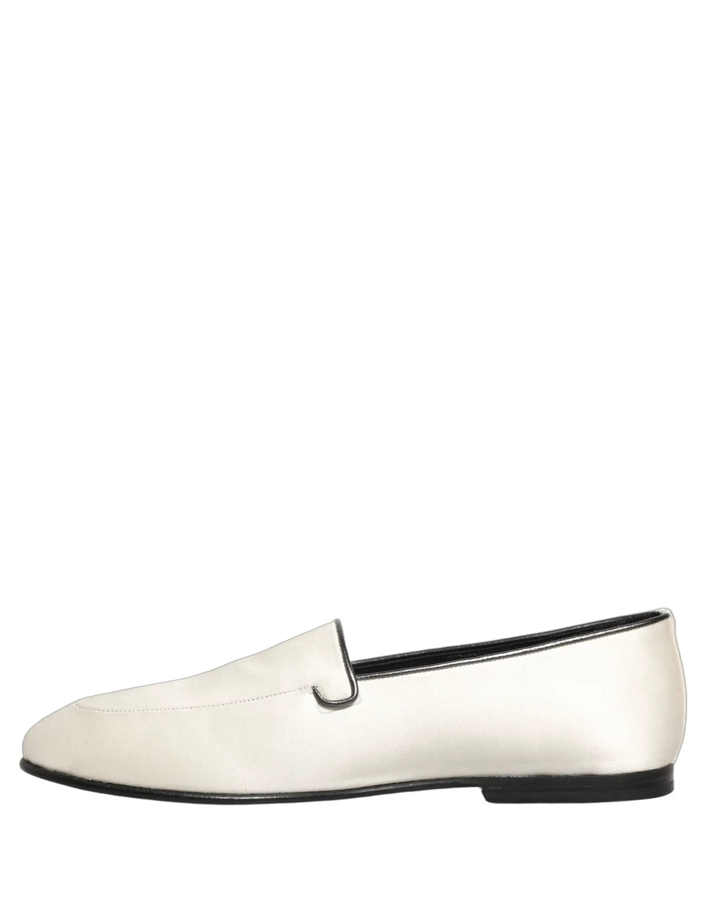 Chaussures plates à enfiler Dolce & Gabbana en satin blanc avec logo