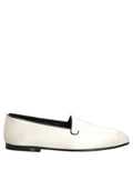 Chaussures plates à enfiler Dolce & Gabbana en satin blanc avec logo