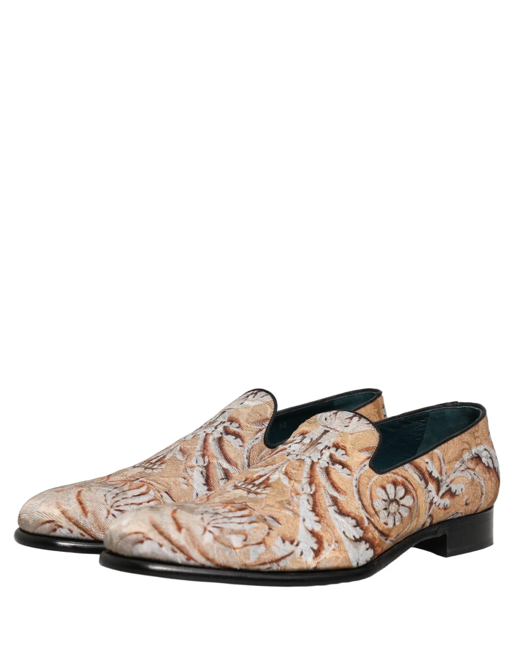Chaussures Mocassins Homme Dolce & Gabbana Brocart Doré Baroque