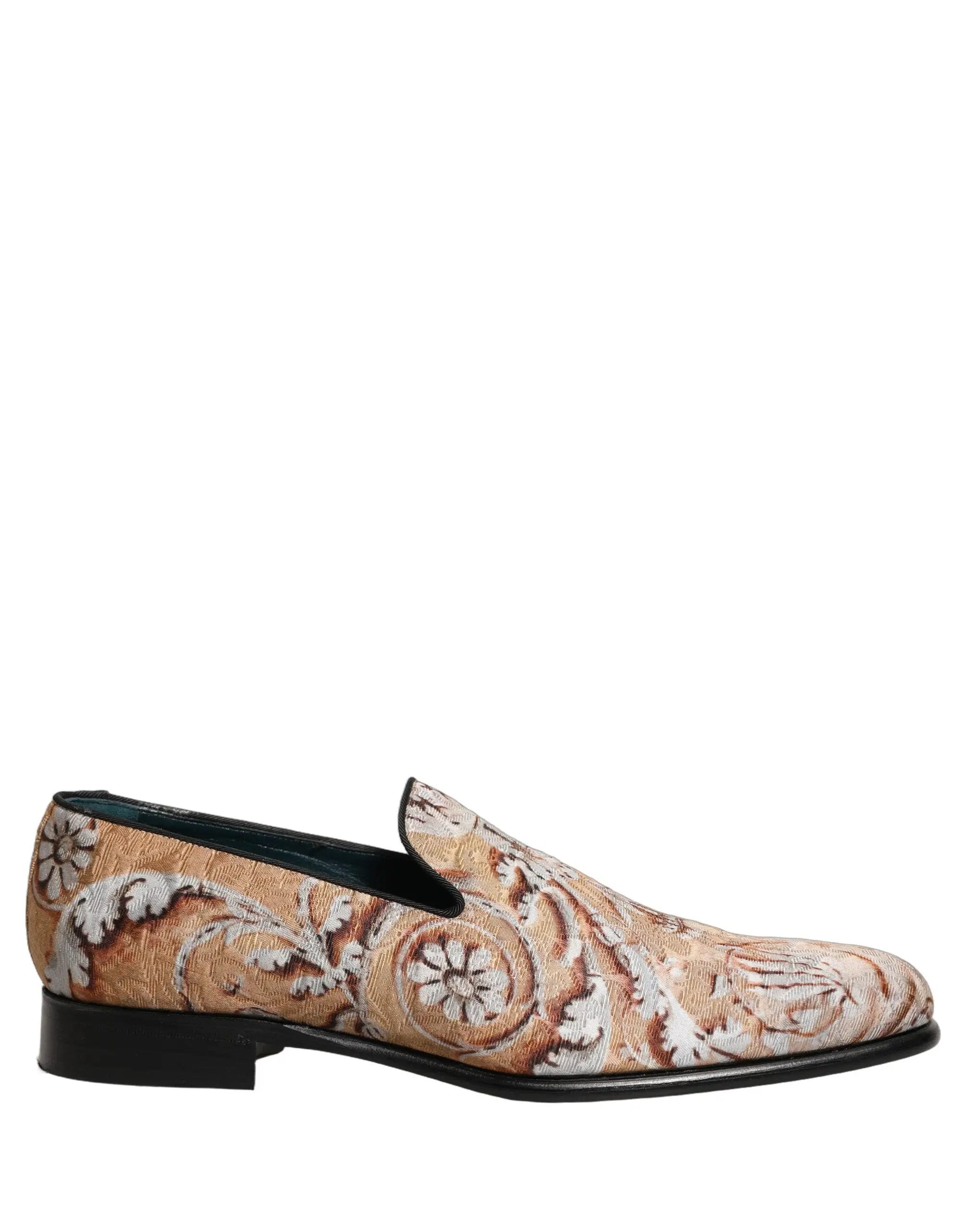Chaussures Mocassins Homme Dolce & Gabbana Brocart Doré Baroque