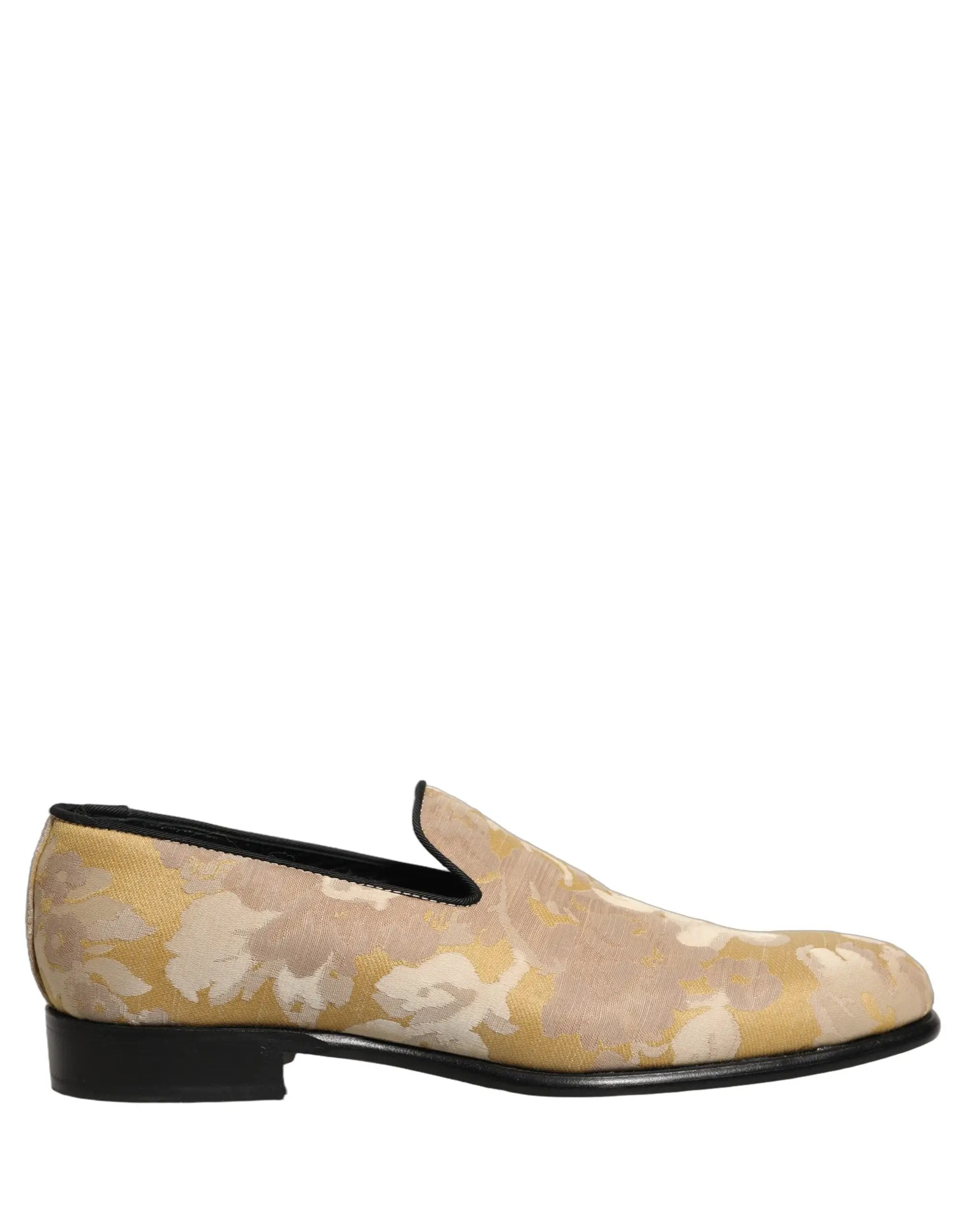 Chaussures mocassins pour homme Dolce & Gabbana en jacquard à imprimé floral doré