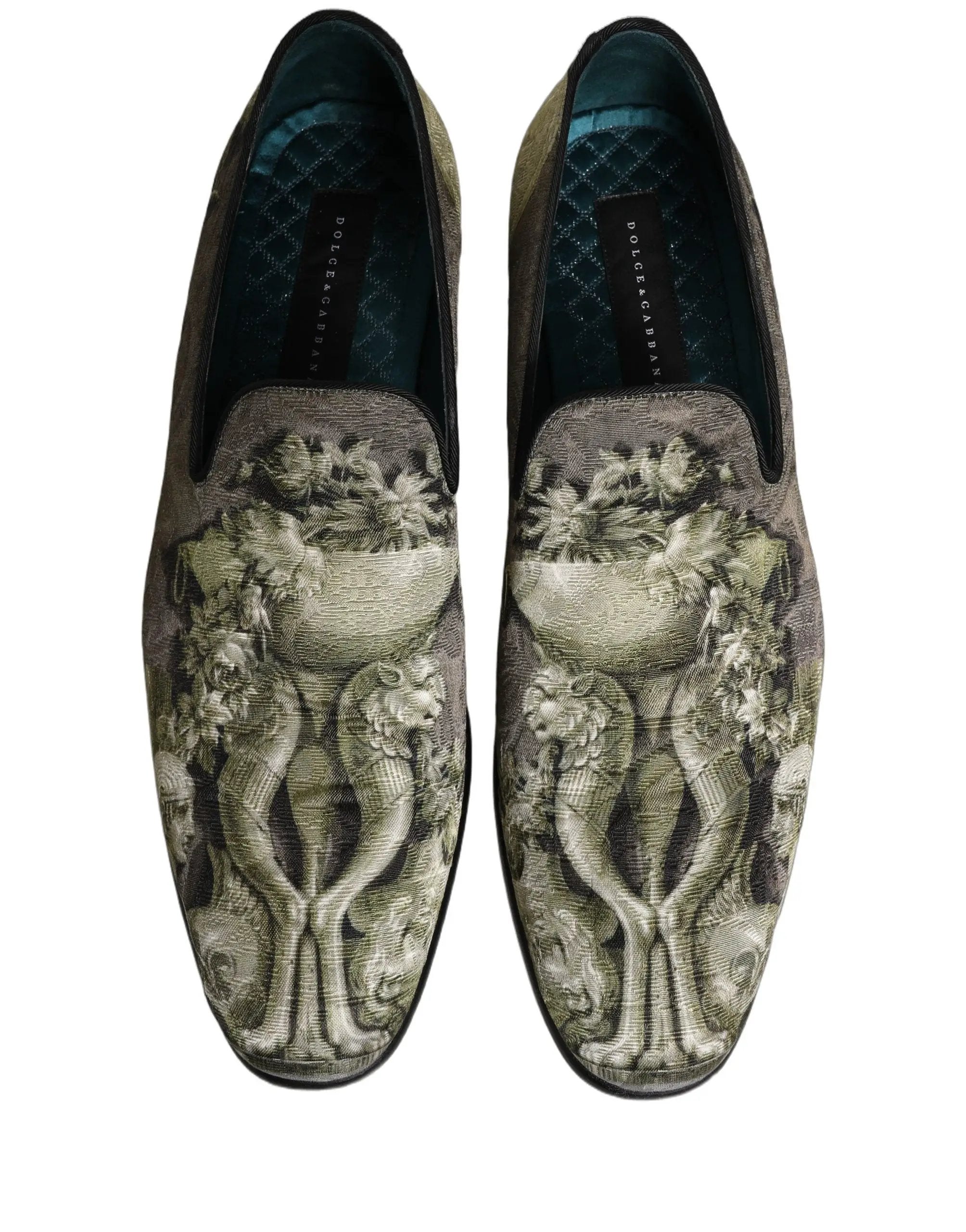 Chaussures Mocassins à Enfiler Dolce & Gabbana Imprimé Baroque Marron