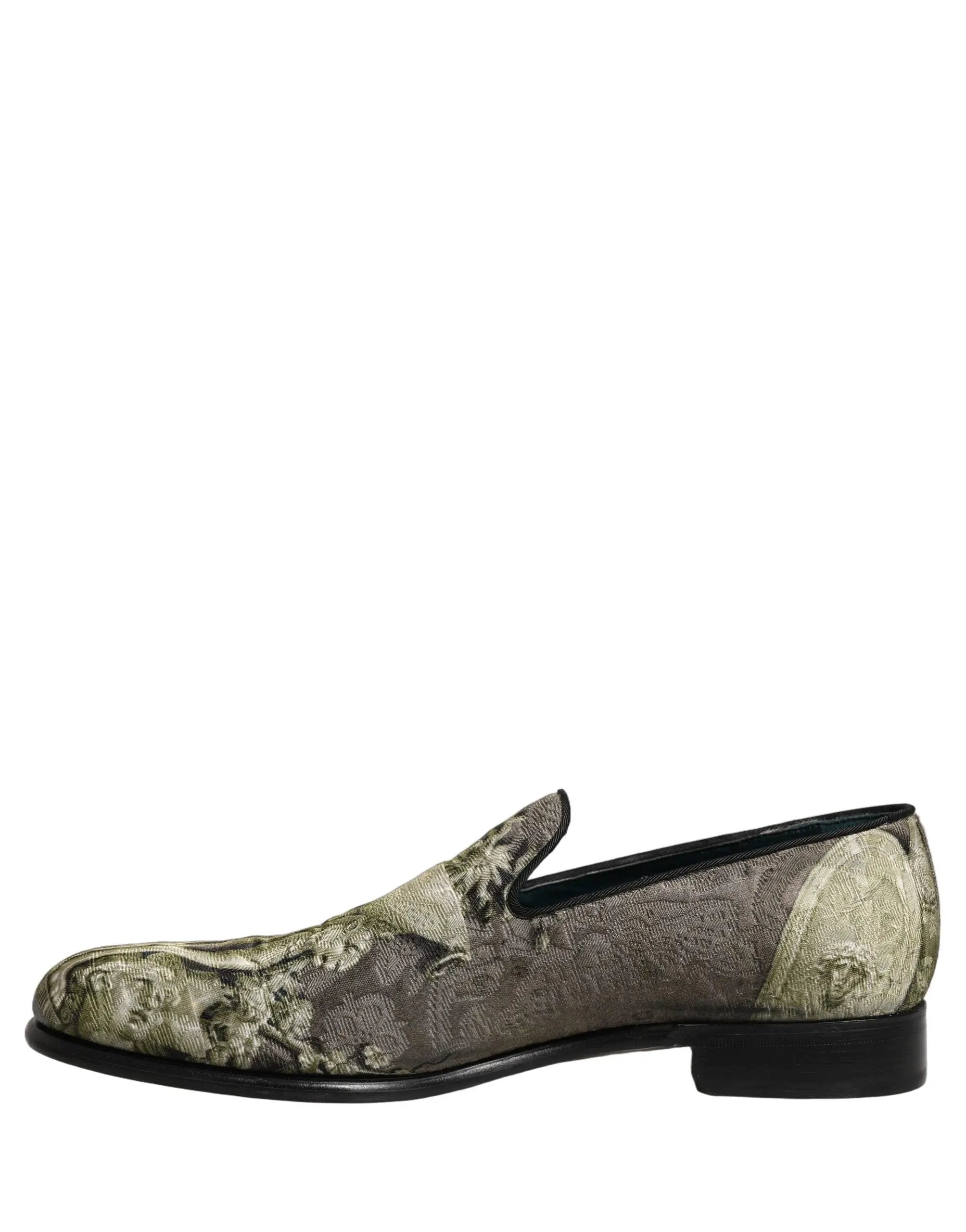 Chaussures Mocassins à Enfiler Dolce & Gabbana Imprimé Baroque Marron