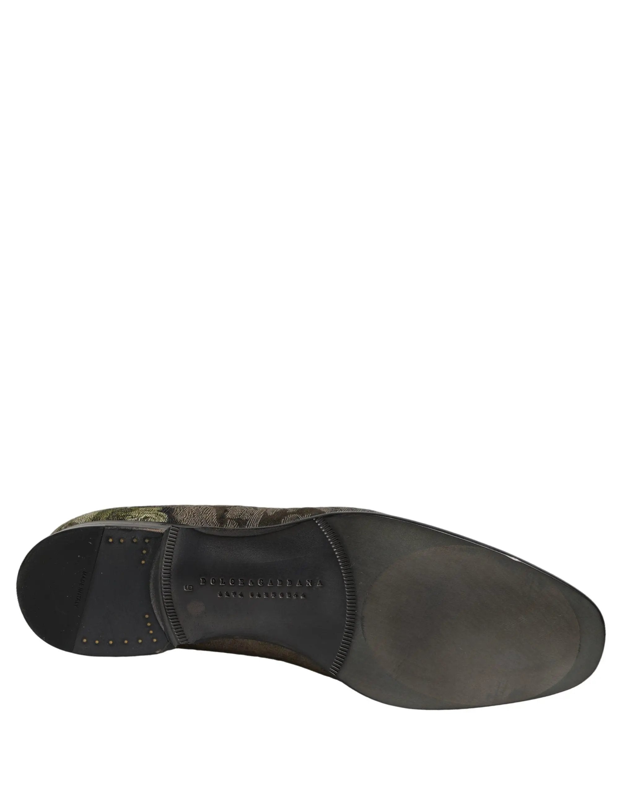 Chaussures Mocassins à Enfiler Dolce & Gabbana Imprimé Baroque Marron