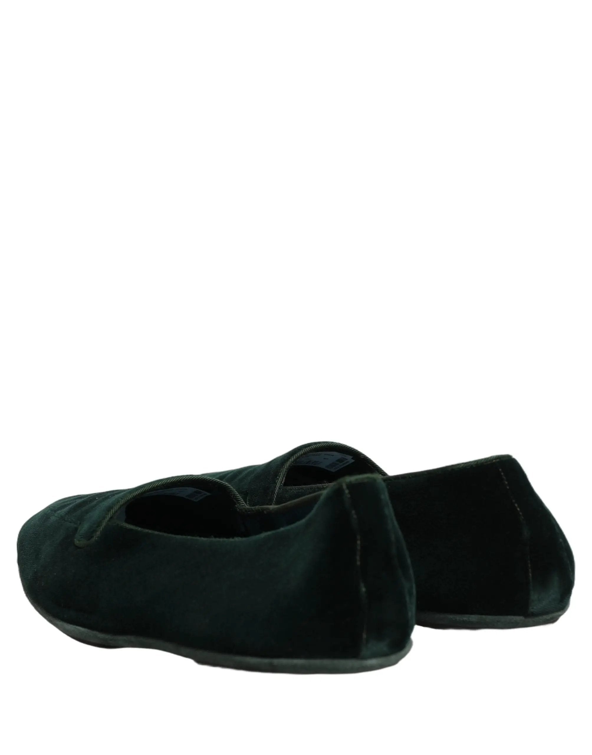 Chaussures mocassins plates à enfiler en velours vert Dolce & Gabbana pour hommes