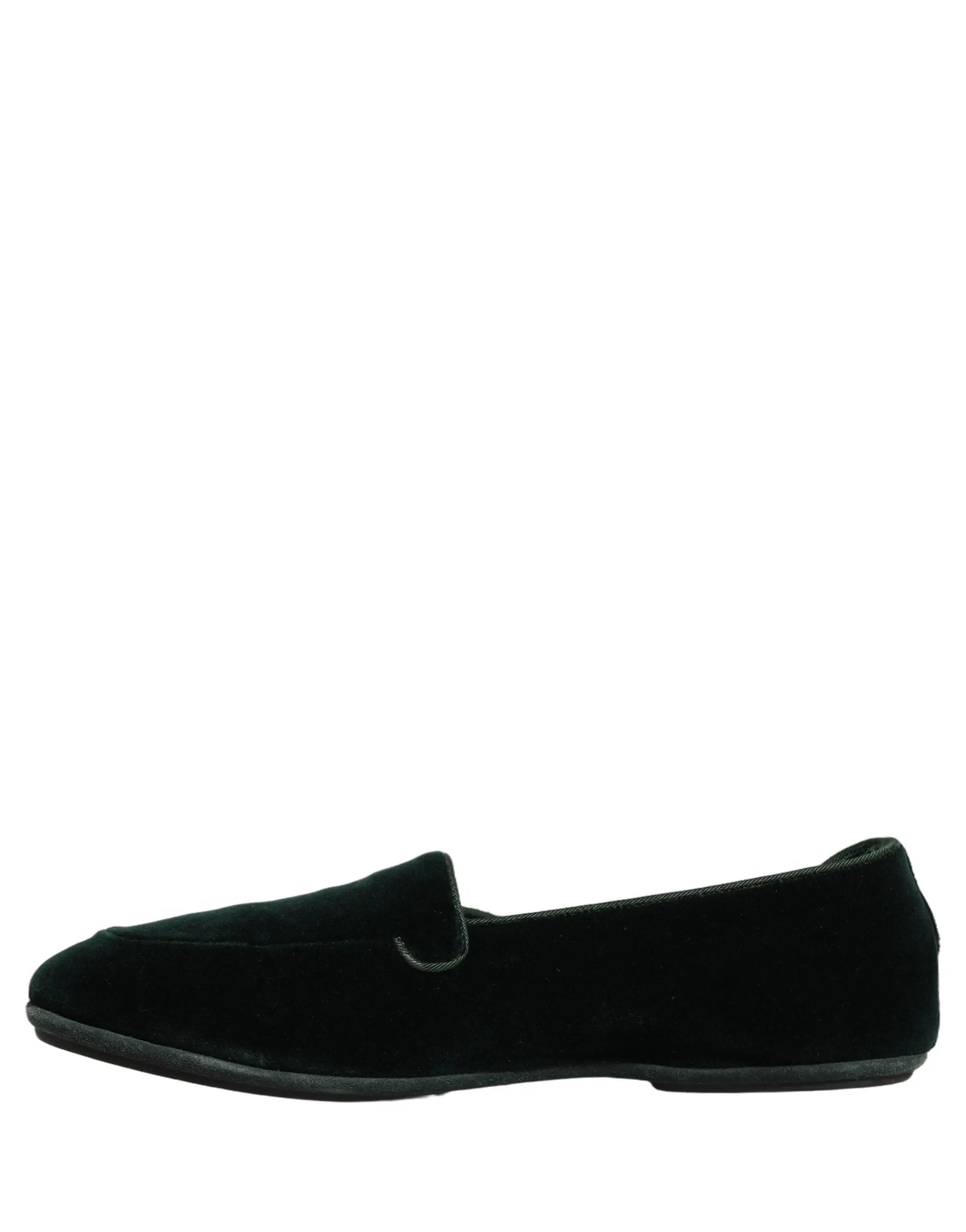 Chaussures mocassins plates à enfiler en velours vert Dolce & Gabbana pour hommes