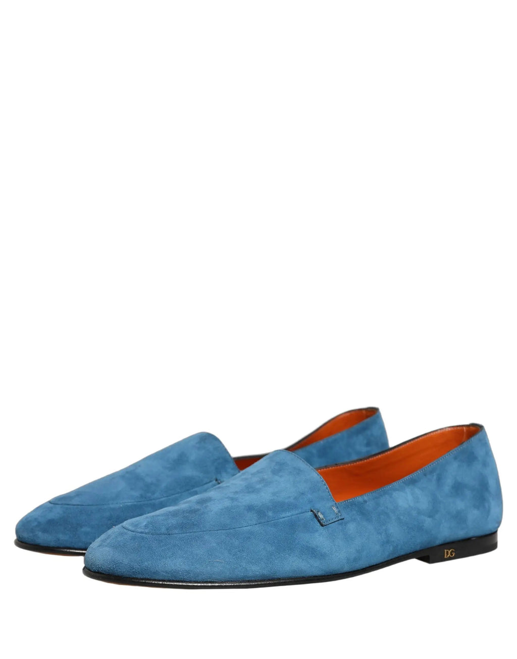 Chaussures mocassins plates à enfiler en velours bleu pour homme Dolce & Gabbana