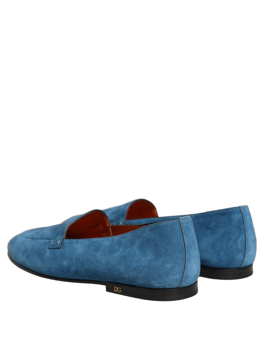 Chaussures mocassins plates à enfiler en velours bleu pour homme Dolce & Gabbana