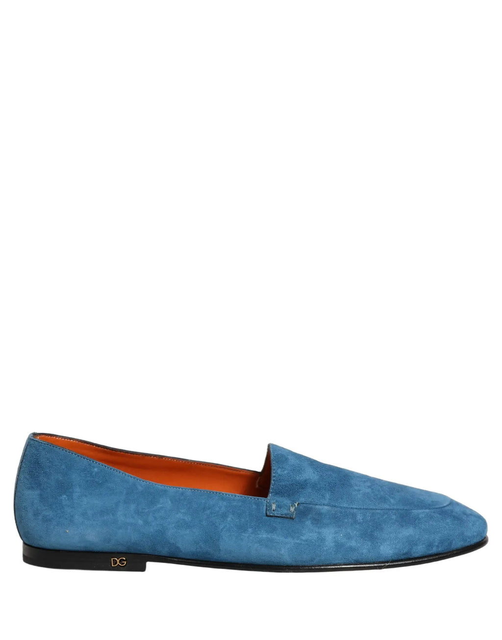Chaussures mocassins plates à enfiler en velours bleu pour homme Dolce & Gabbana