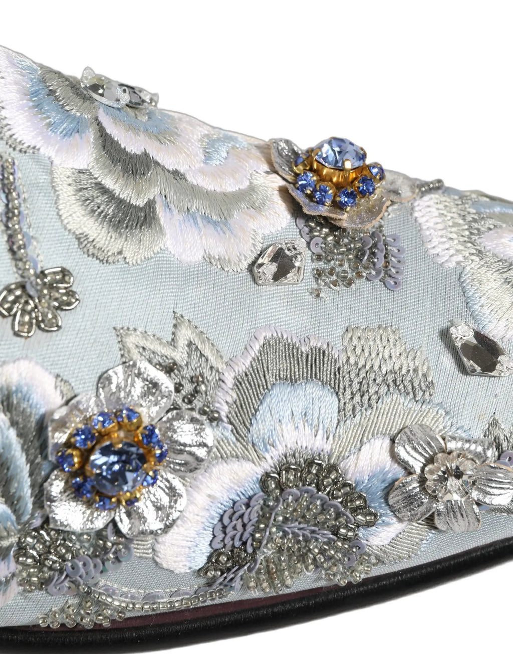 Dolce & Gabbana White Floral Embellished Men Loafers  Shoes