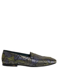 Dolce & Gabbana Multicolor Floral Jacquard Men Loafers Shoes