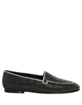 Dolce & Gabbana Black Crystal Embellished Men Loafers Shoes