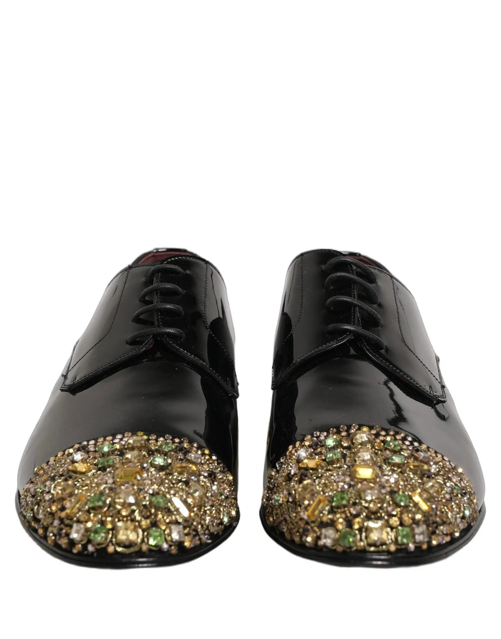 Dolce & Gabbana Black Embellished Men Derby Dress Formal Shoes