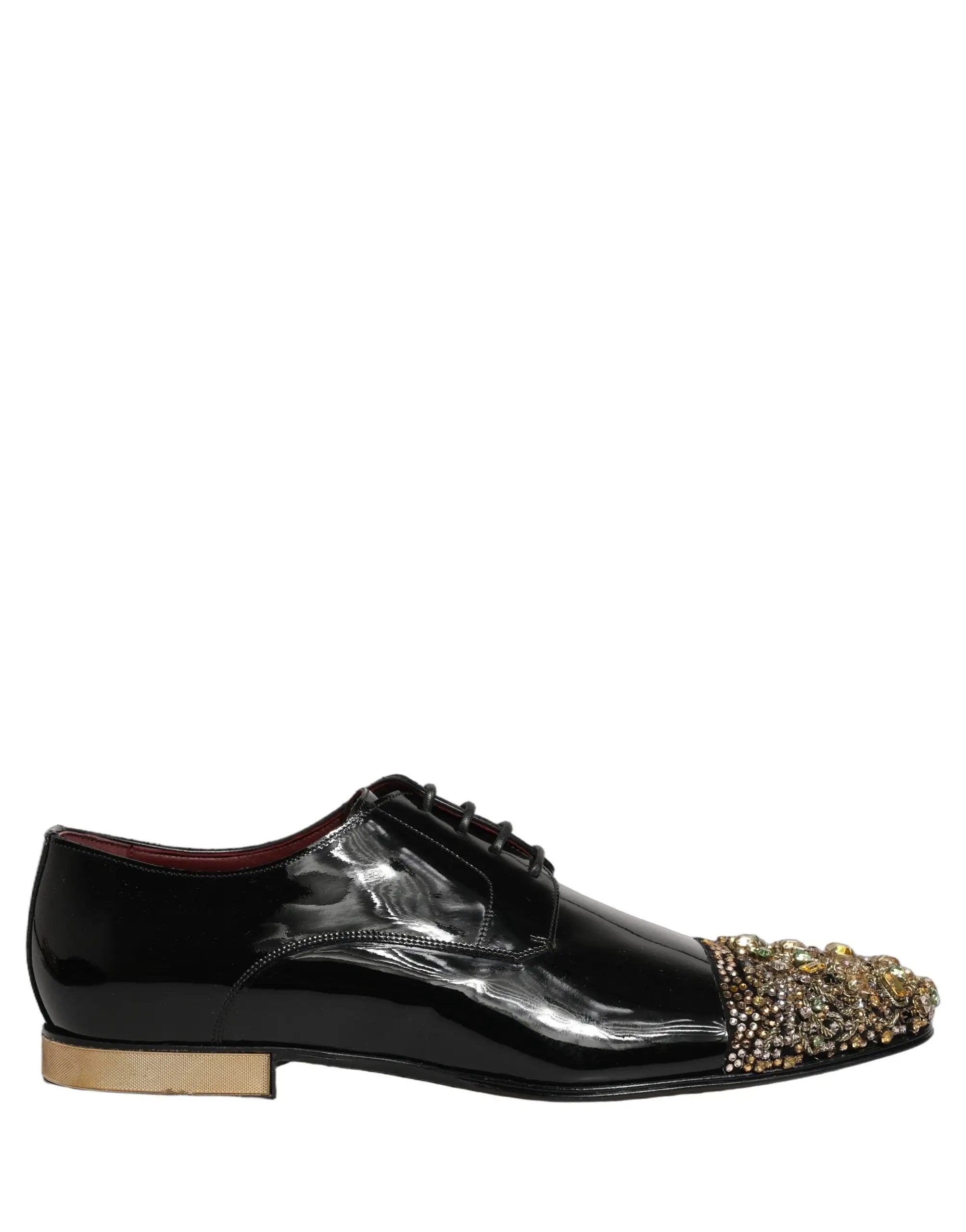 Dolce & Gabbana Black Embellished Men Derby Dress Formal Shoes