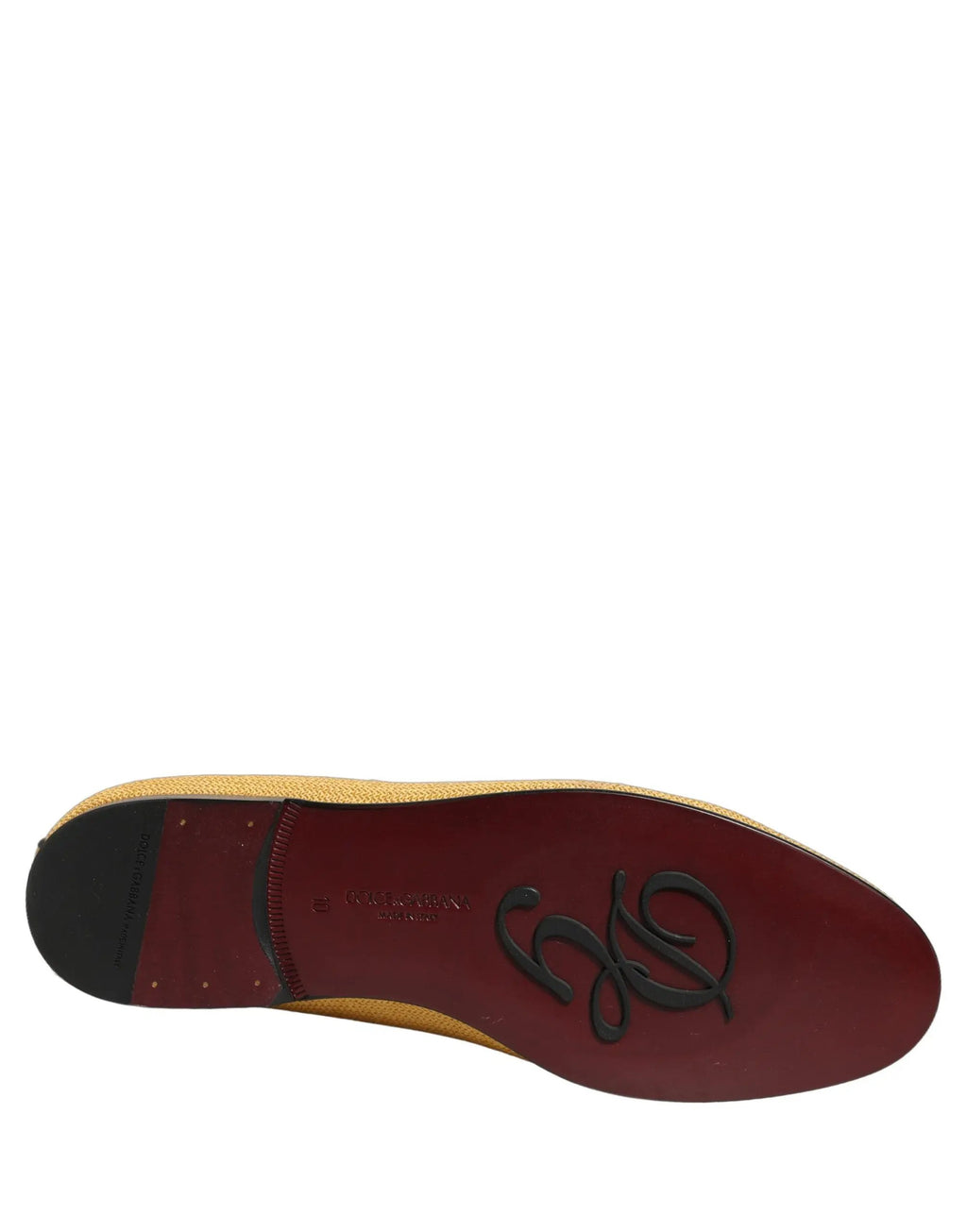 Chaussures mocassins à enfiler pour homme Dolce & Gabbana en tissu tressé jaune