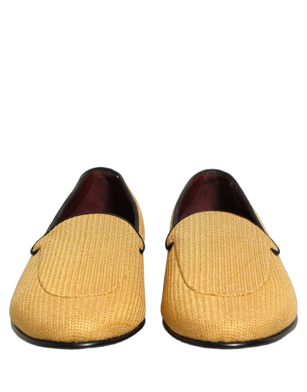 Chaussures mocassins à enfiler pour homme Dolce & Gabbana en tissu tressé jaune