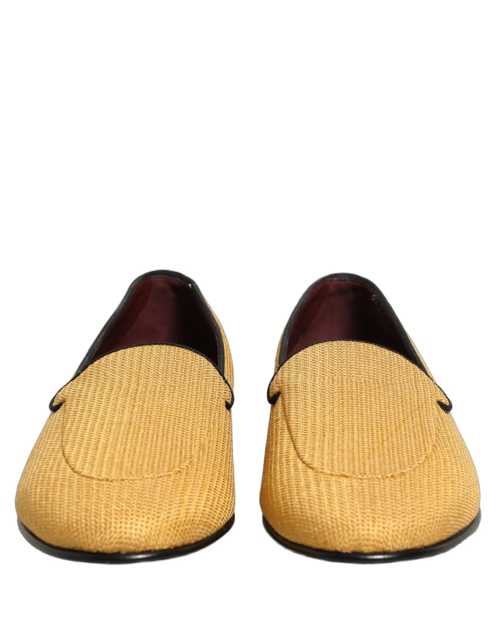 Chaussures mocassins à enfiler pour homme Dolce & Gabbana en tissu tressé jaune
