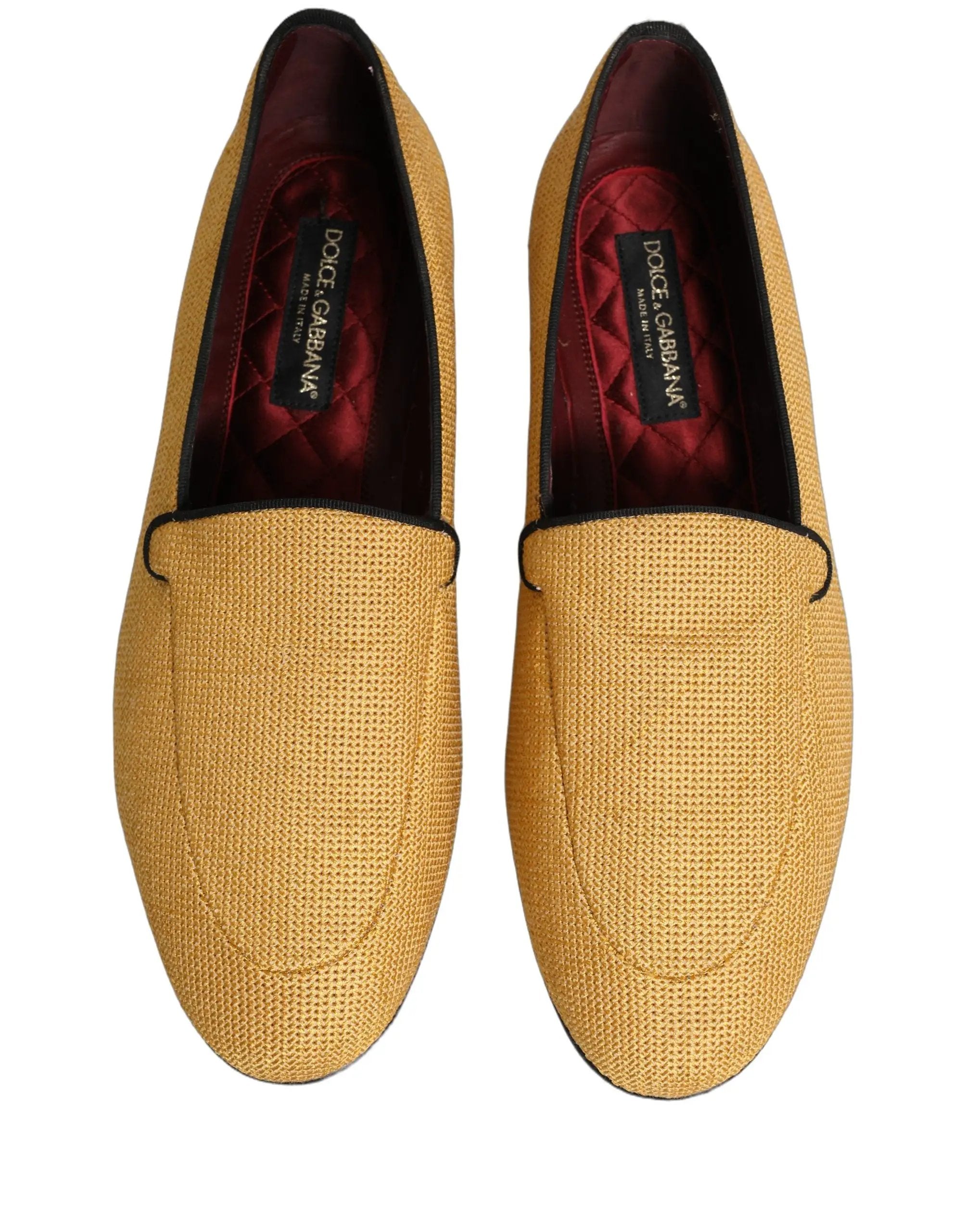 Chaussures mocassins à enfiler pour homme Dolce & Gabbana en tissu tressé jaune