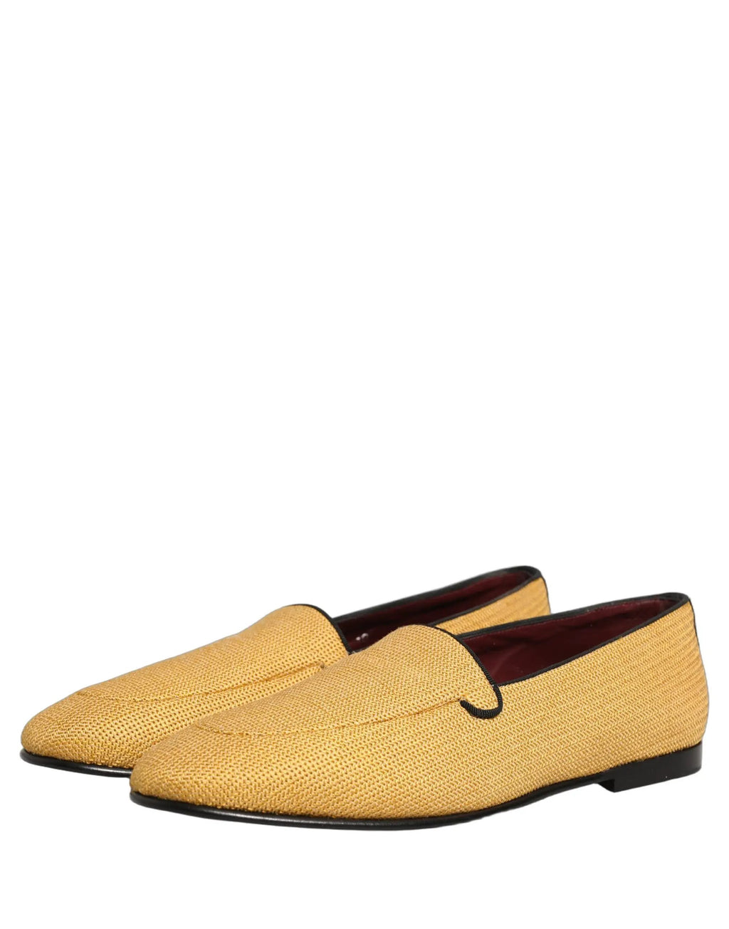Chaussures mocassins à enfiler pour homme Dolce & Gabbana en tissu tressé jaune