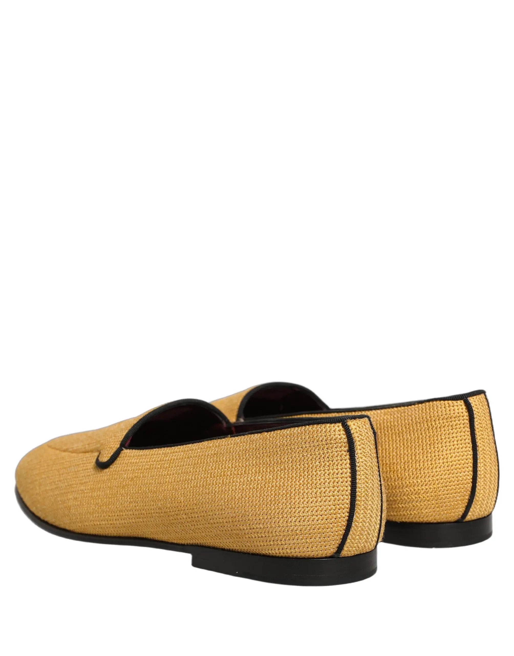 Chaussures mocassins à enfiler pour homme Dolce & Gabbana en tissu tressé jaune