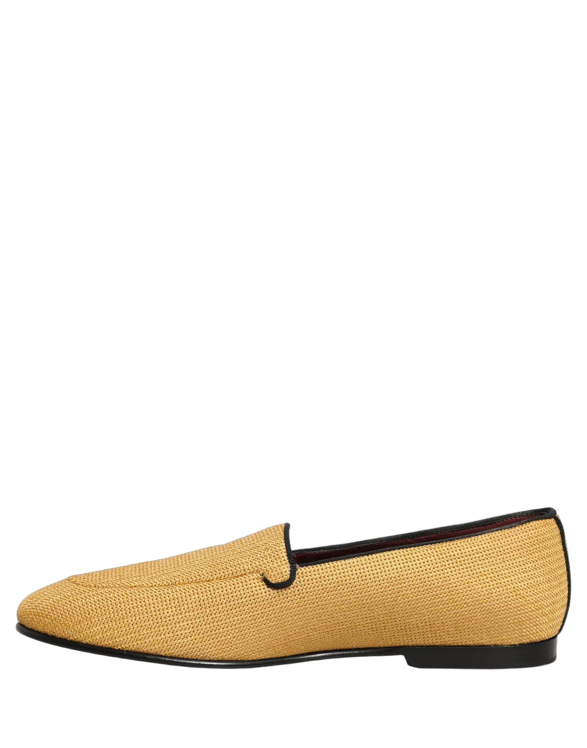 Chaussures mocassins à enfiler pour homme Dolce & Gabbana en tissu tressé jaune