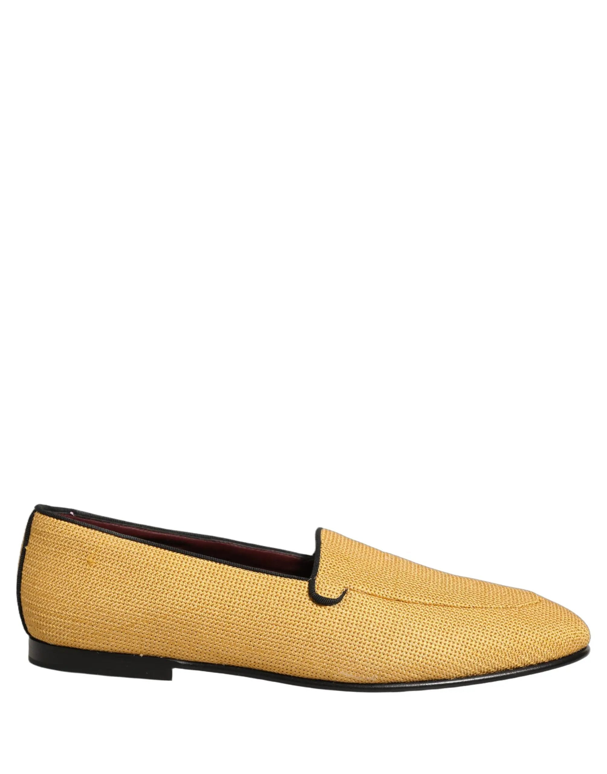 Chaussures mocassins à enfiler pour homme Dolce & Gabbana en tissu tressé jaune