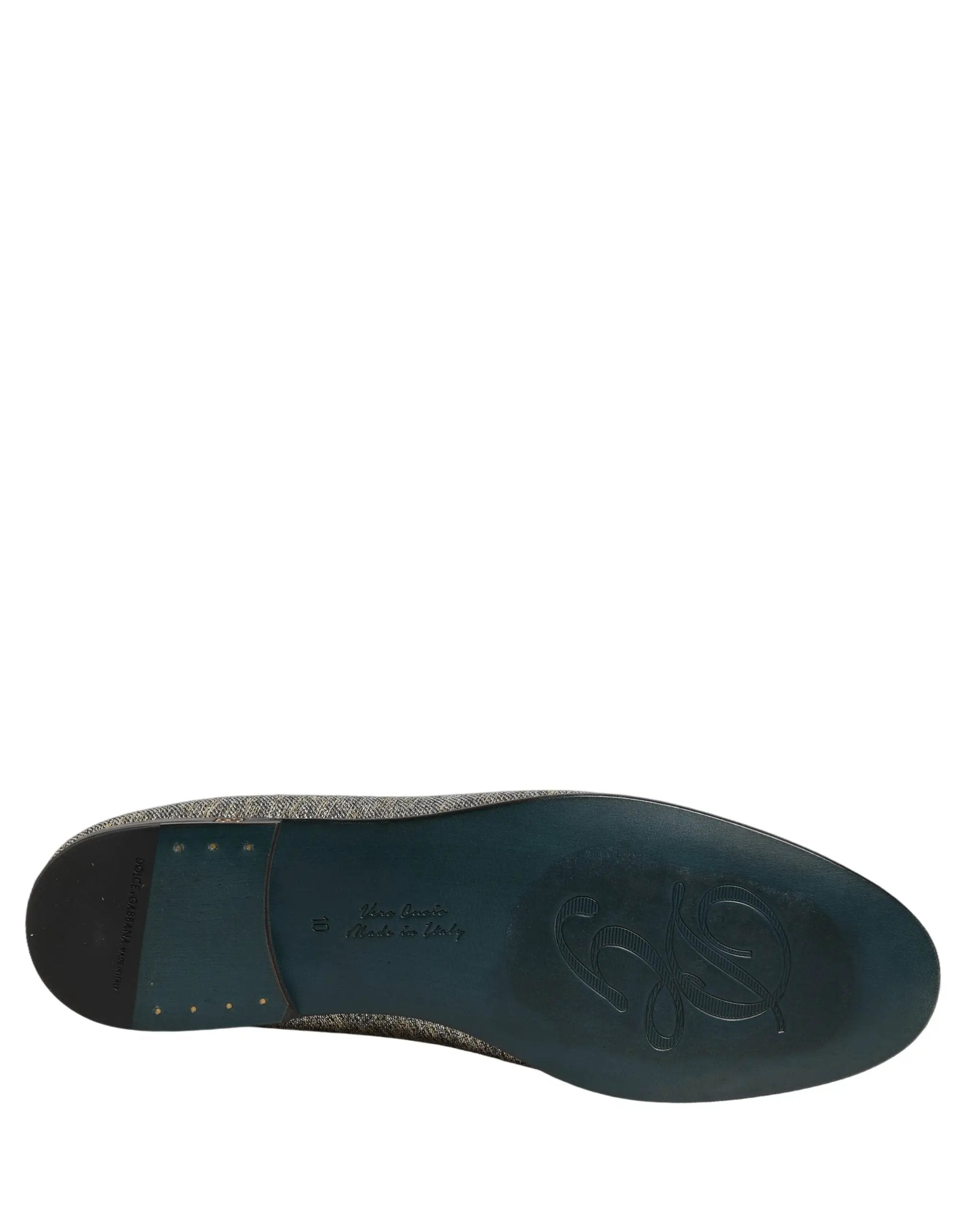 Mocassins de soirée Dolce & Gabbana gris en lurex à paillettes pour homme
