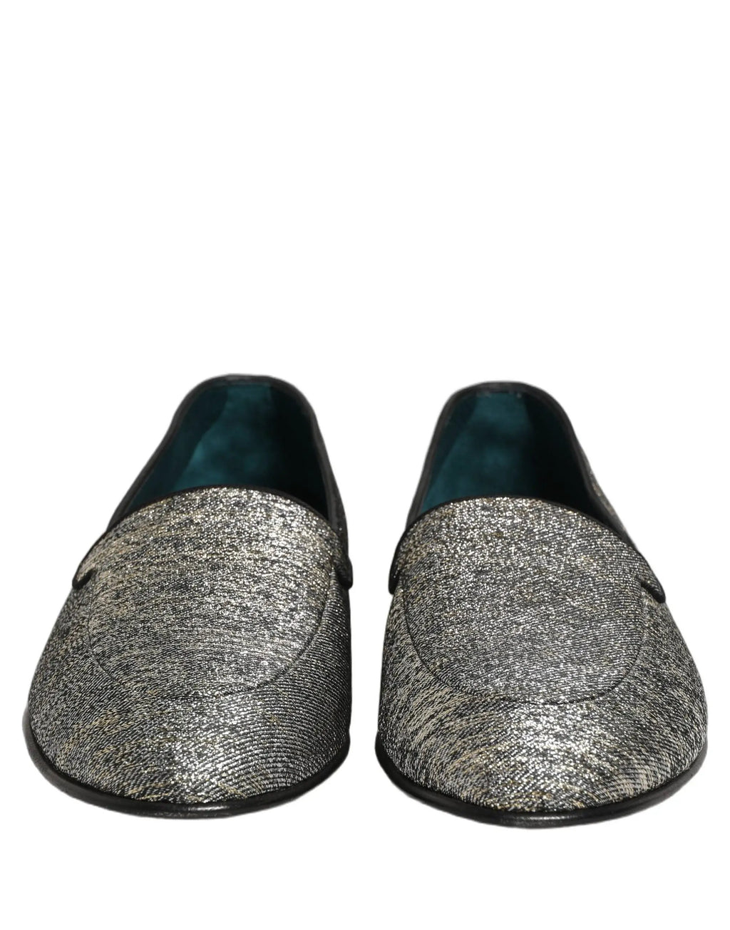Mocassins de soirée Dolce & Gabbana gris en lurex à paillettes pour homme