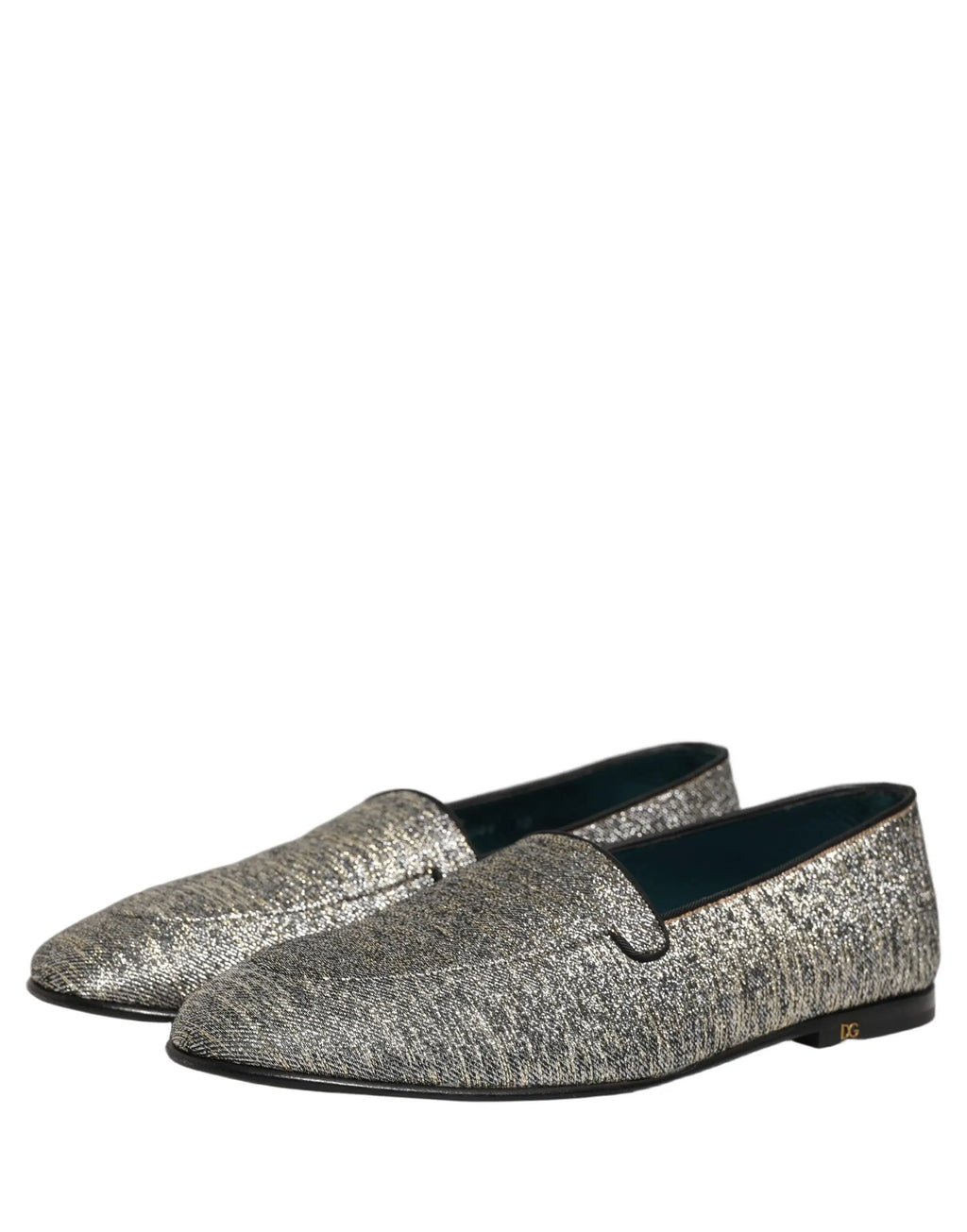 Mocassins de soirée Dolce & Gabbana gris en lurex à paillettes pour homme