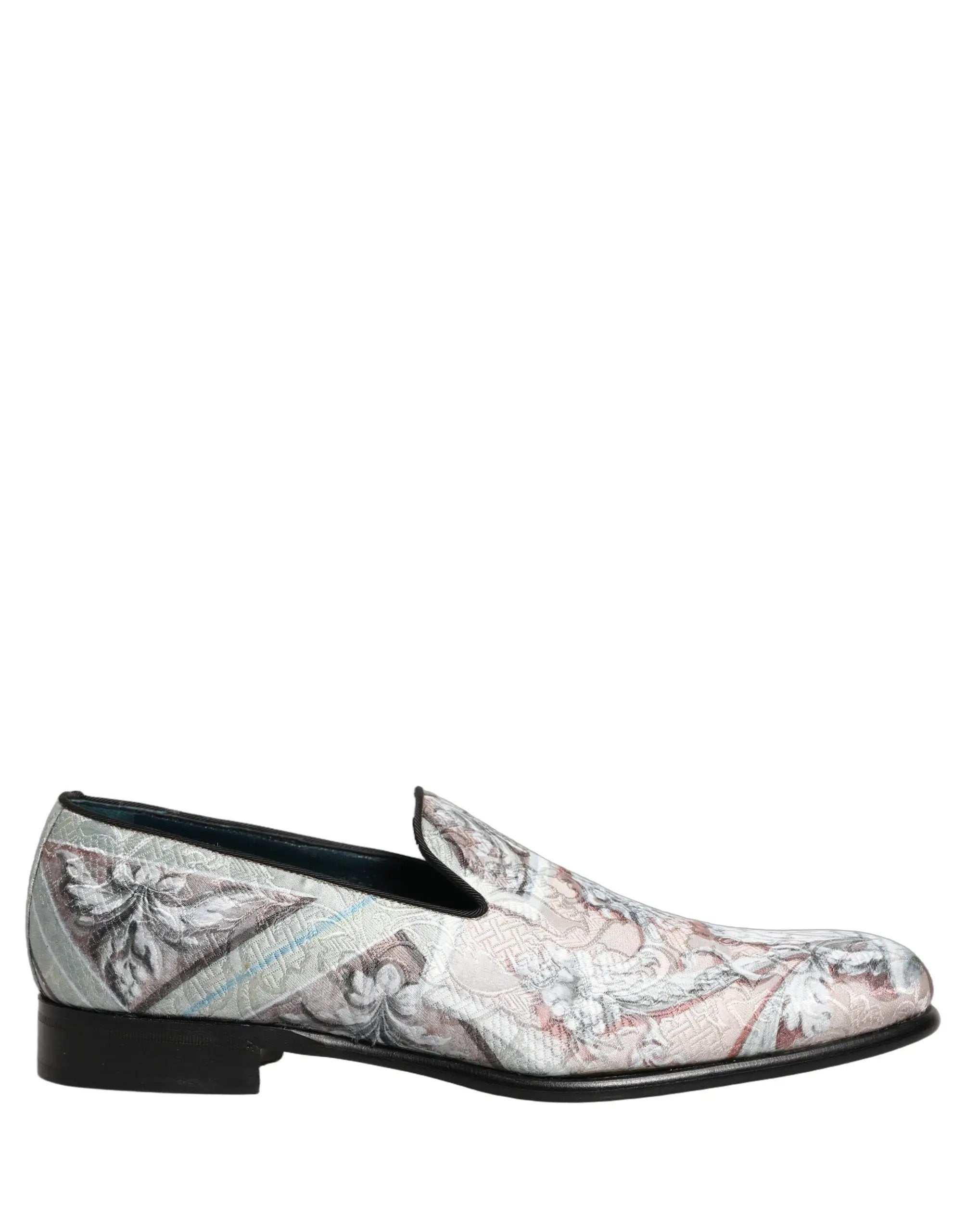 Chaussures Mocassins Dolce & Gabbana en Velours Multicolore avec Robe Baroque