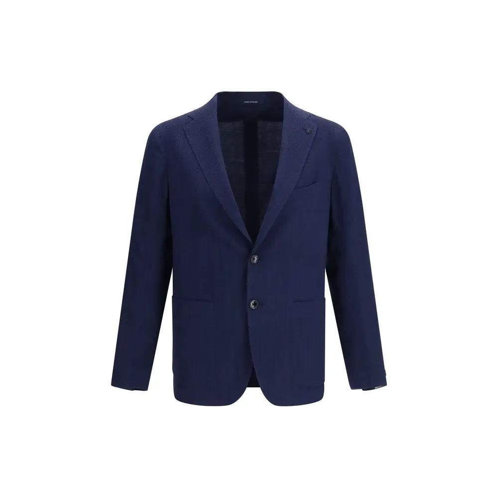 Tagliatore Blue Wool Oves Aries Blazer
