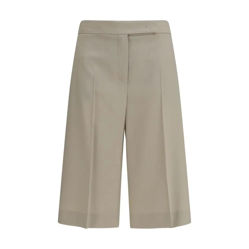 Max Mara Beige Wool Oves Aries Bermuda Shorts