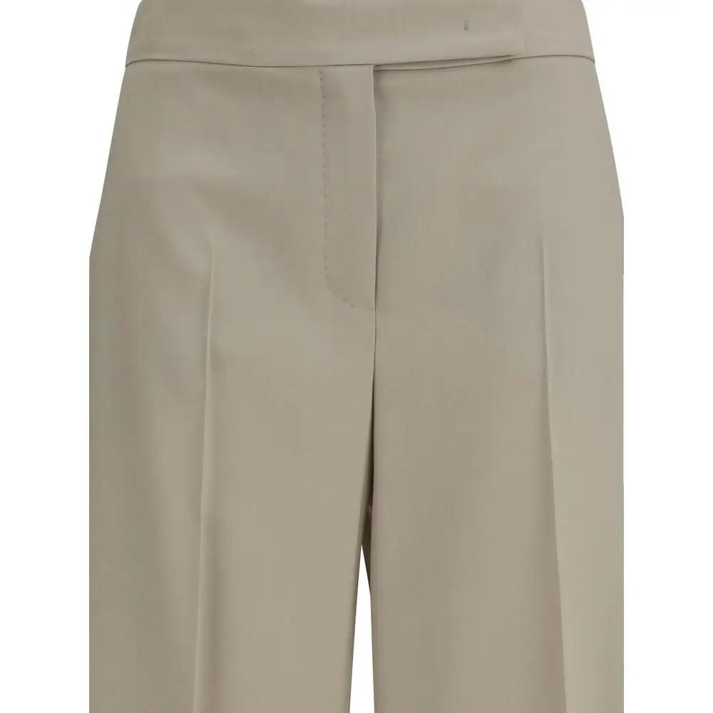 Max Mara Beige Wool Oves Aries Bermuda Shorts