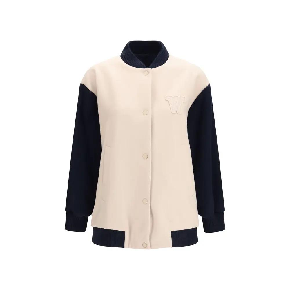 Blouson bomber Max Mara en laine bleue modèle Oves Aries