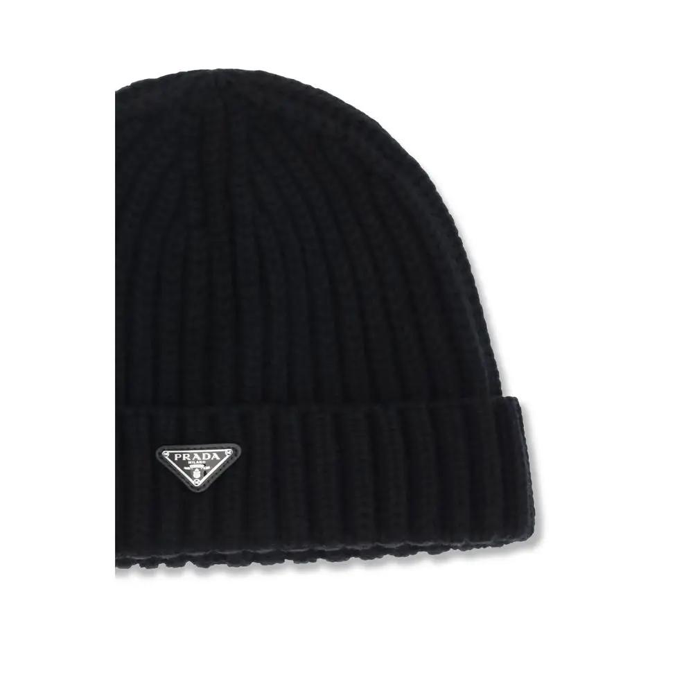 Prada Black Wool Oves Aries Beanie