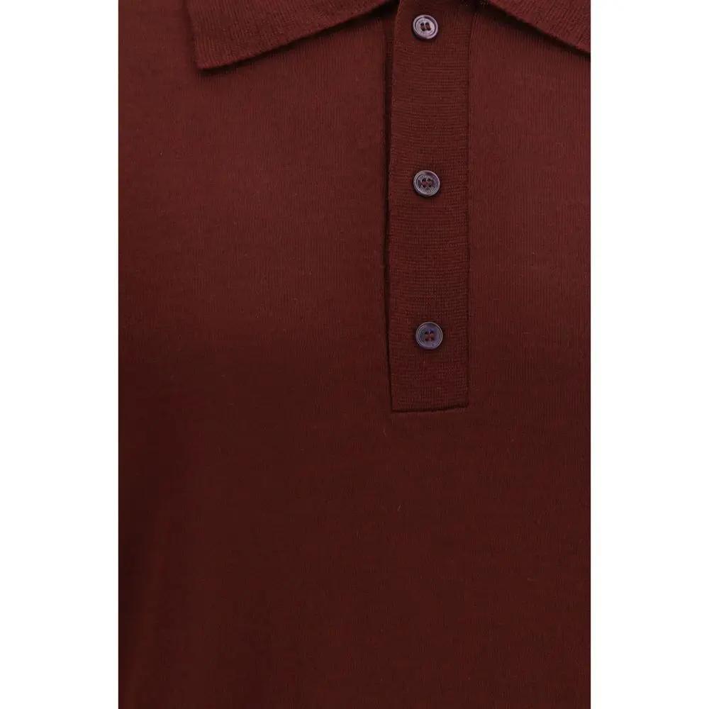 Valentino Bordeaux Wool Oves Aries Polo Shirt