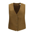 Burberry Brown Wool Oves Aries Sleveless Jacket