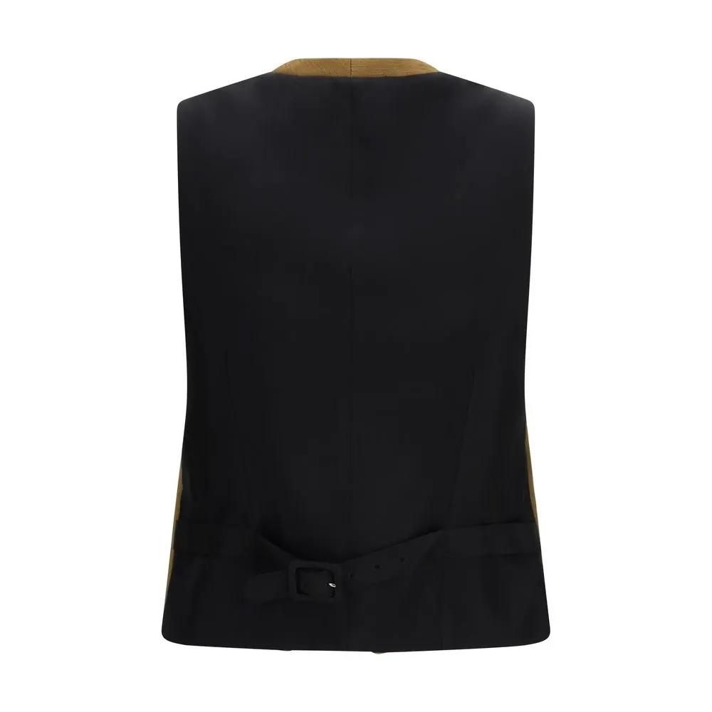 Burberry Brown Wool Oves Aries Sleveless Jacket