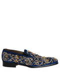 Chaussures Mocassins Dolce & Gabbana en Velours Bleu Ornés