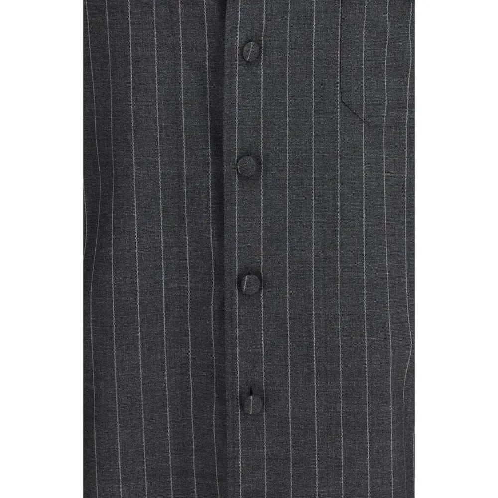 Dolce & Gabbana Gray Wool Oves Aries Dress Shirt