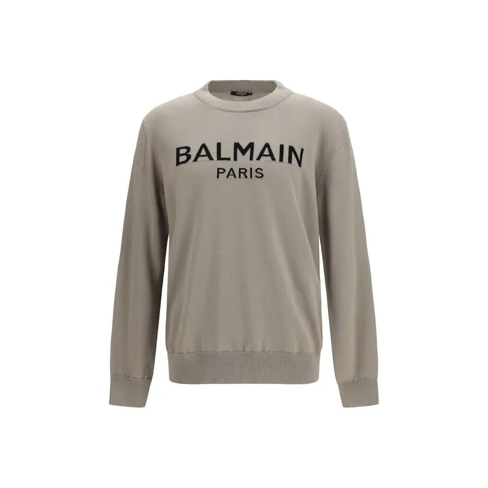 Sweat-shirt Balmain en laine bicolore avec motif Aries