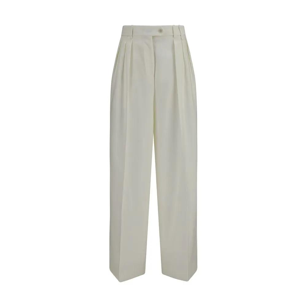 Calvin Klein White Wool Oves Aries Casual Pants