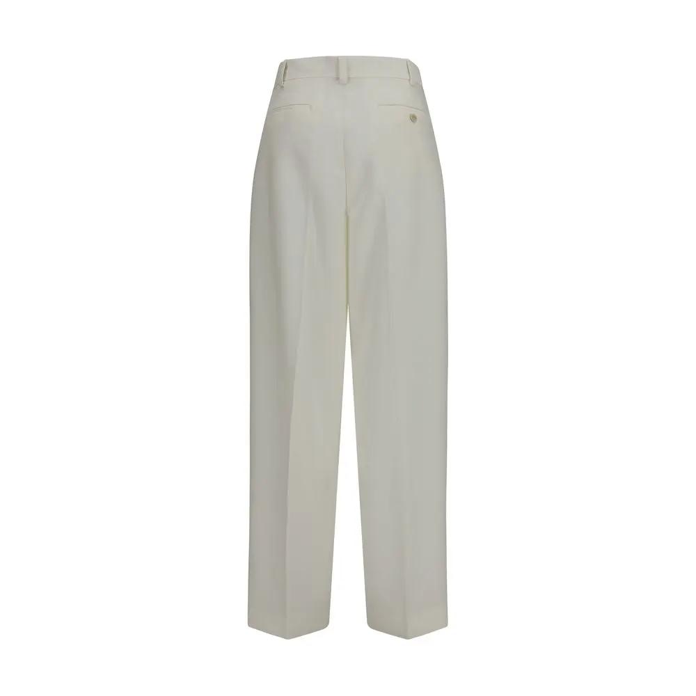 Calvin Klein White Wool Oves Aries Casual Pants