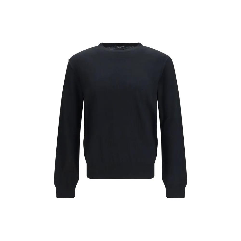 Sweat-shirt en laine d'agneau noire Aragona Cashmere