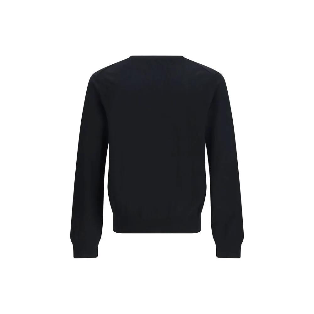 Sweat-shirt en laine d'agneau noire Aragona Cashmere