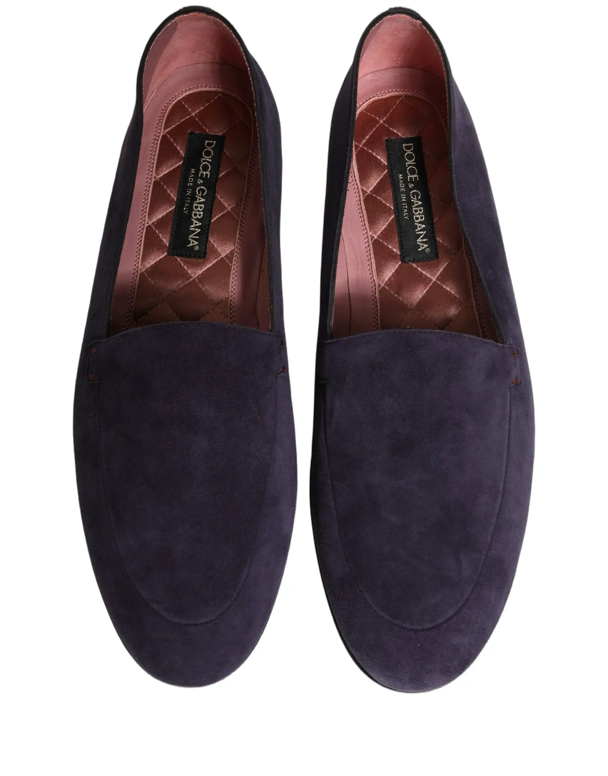 Chaussures Homme Loafers Plates en Velours Violet Dolce & Gabbana