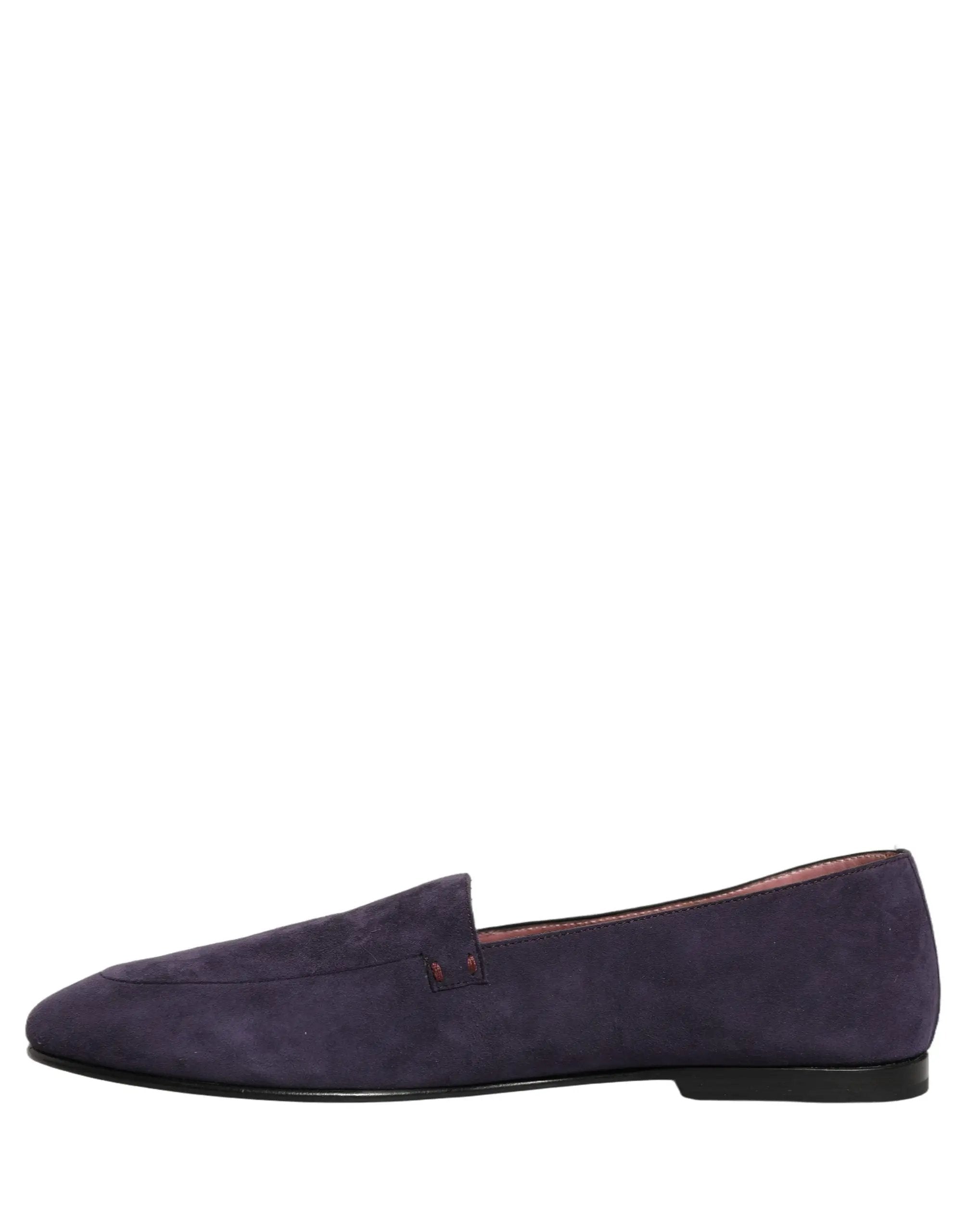 Chaussures Homme Loafers Plates en Velours Violet Dolce & Gabbana